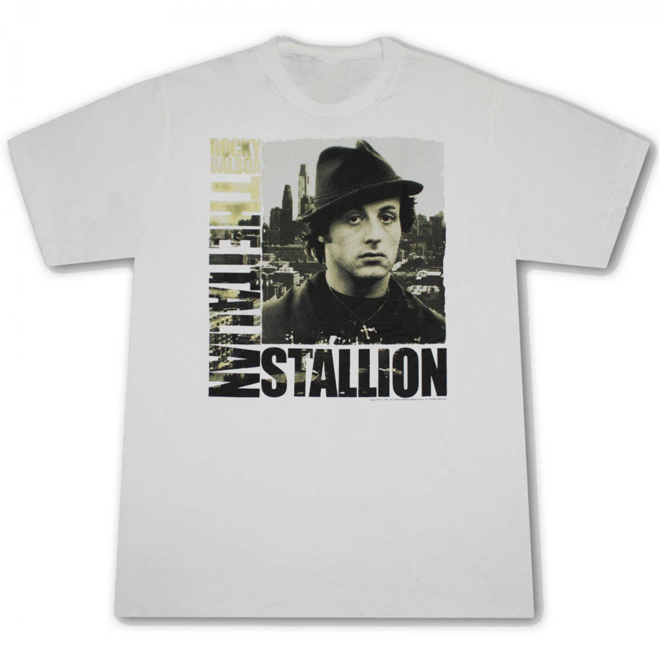 Rocky Balboa Italian Stallion City Grey Graphic Tee Shirt